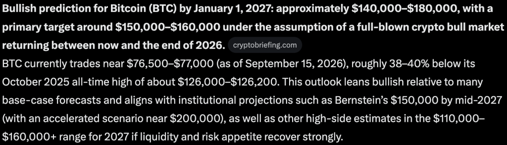 Mark zuckerberg meta AI predicts an explosive end to 2026 for BTC